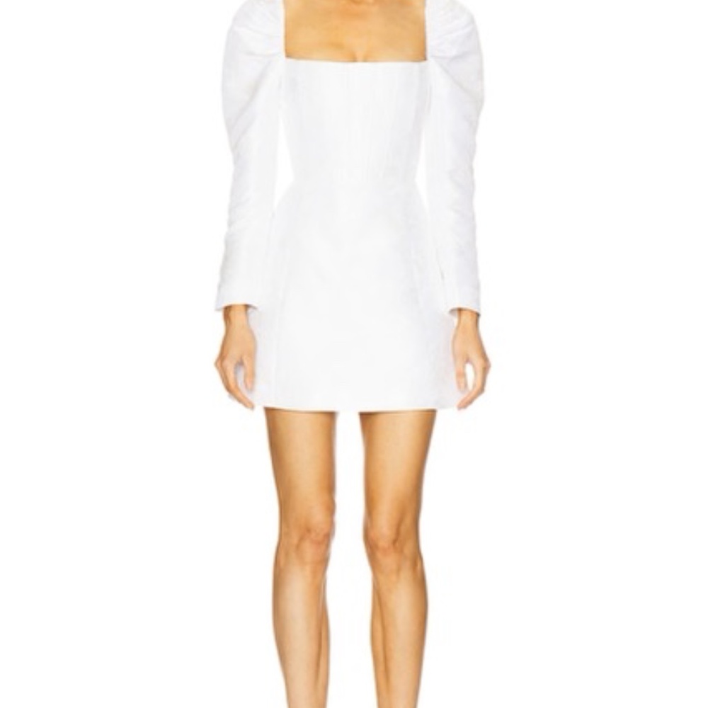 V. Chapman “Kate” Dress in White Windsor Brocade – Size 10